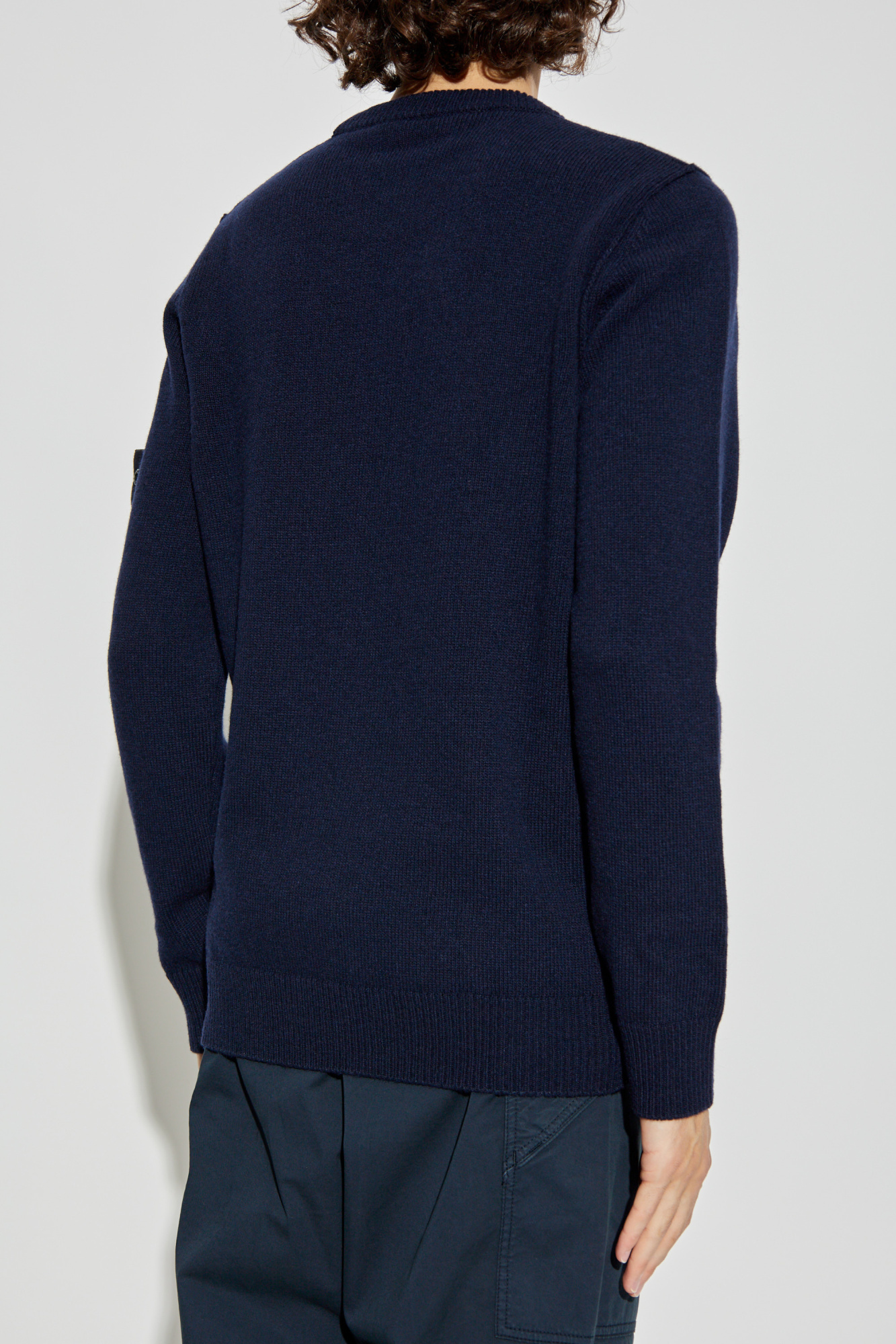 トップス stone  crew neck knit sweater navy Navy blue Sweater with logo Stone Island - Vitkac Canada